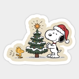 Charlie Brown and Snoopy Christmas Sticker